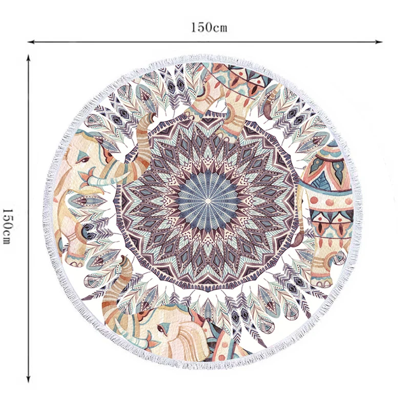 Круглое пляжное полотенце из микрофибры s настенный гобелен банное 150 см шаль
