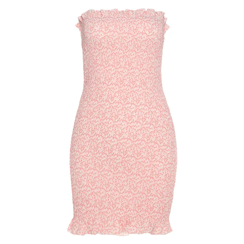 

2021 Women A-Line Dresses Summer Sexy Dress Floral Pattern High Waist Printing Fashion Vestidos Female Streetwear Package Hip