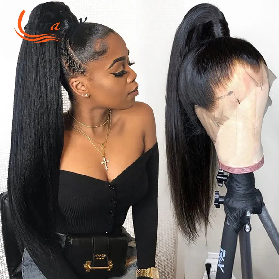 

360 HD Lace Frontal 150% Density Straight Human Hair Wigs 13x4 Lace Front Colored Wig Pre Plucked Full For Black Women 13x6x2