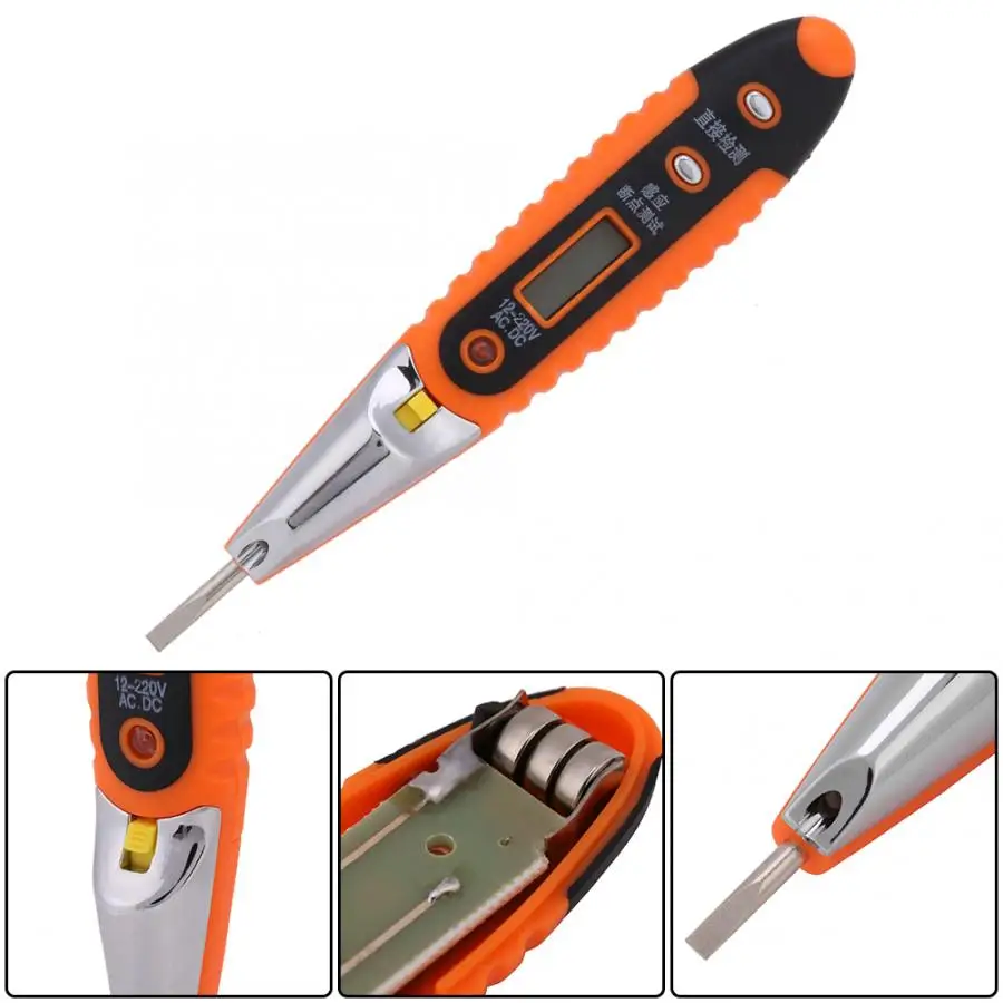 Вольтметр цифровой AC/DC тестер напряжения er детектор инструмент светодиодный 12 220