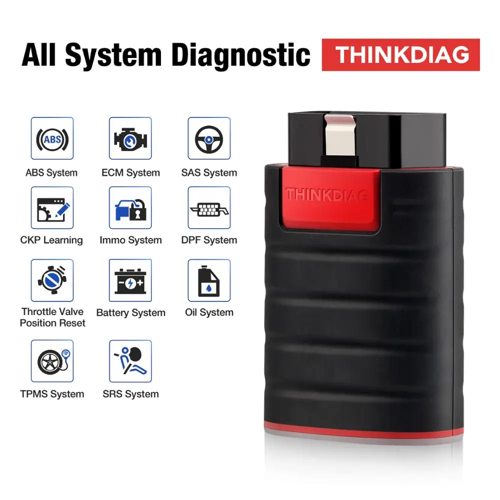 100pc/THINKDIAG full system OBDII Scanner Diagnostic Tool code reader 16 reset service actuation test PK AP200 easydiag golo 3.0 |