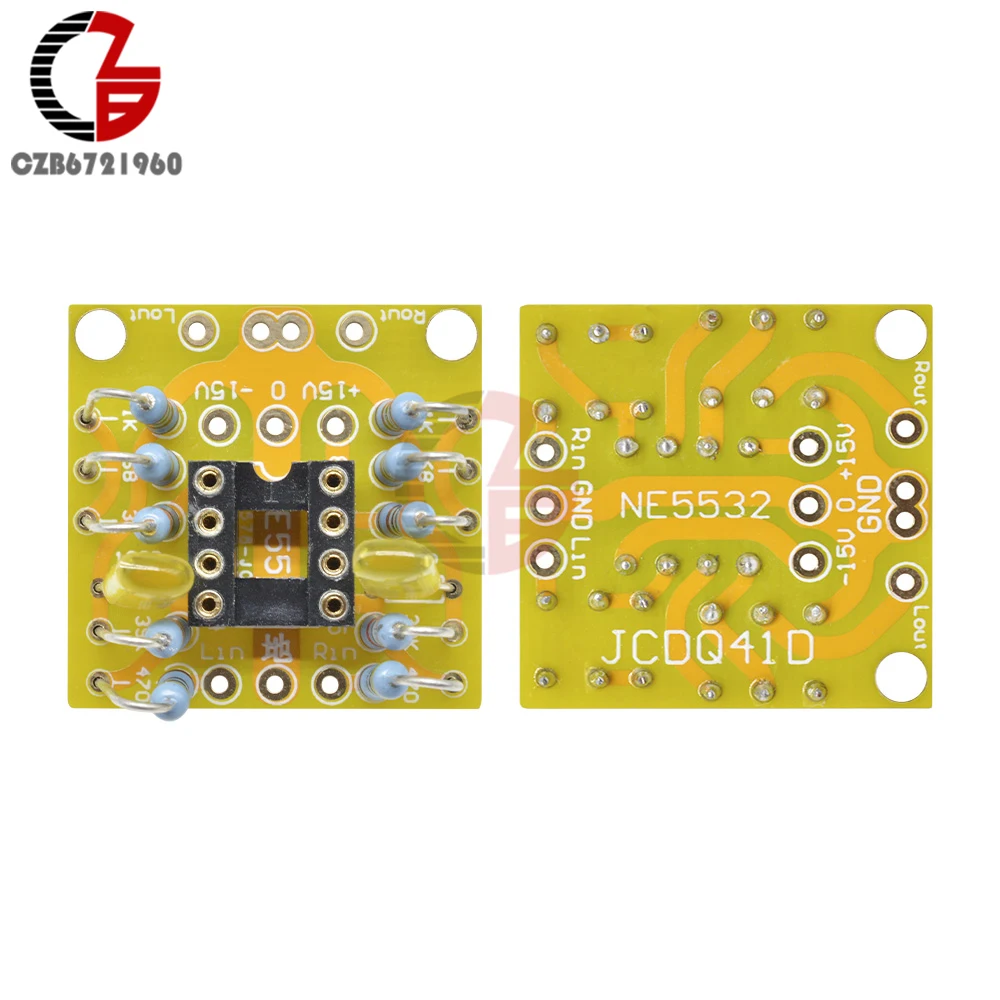 Двойной OP Amp плата предусилителя DC усиления PCB для NE5532/OPA2134/OPA2604/AD826