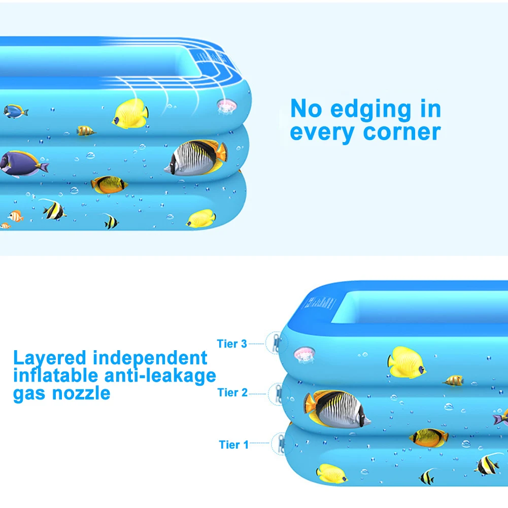 2/3 слоев рисунок чешуя надувные детские для малышей Swim ванна большой Размеры