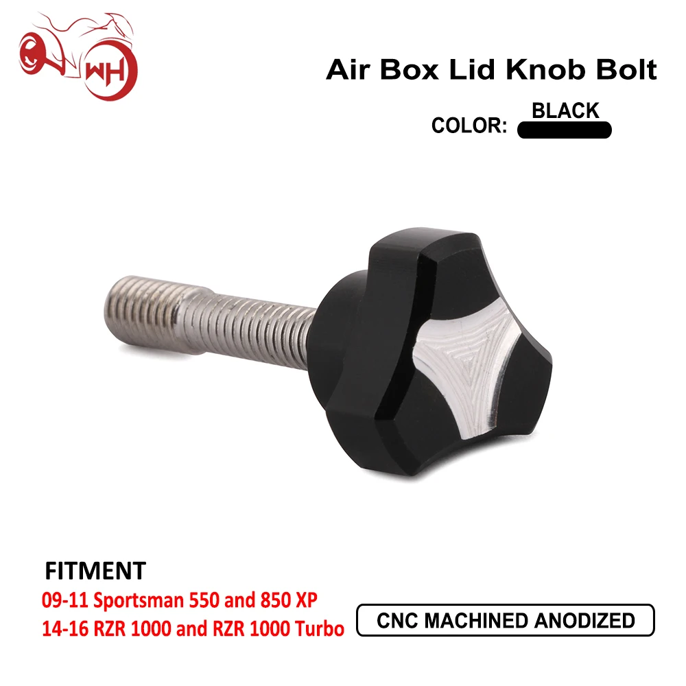 

Motorcycle Black Aluminum Air Box Lid Knob Bolt Screw For Polaris Sportsman 550 850 XP 2009-2011 RZR 1000 Turbo 2014 2015 2016