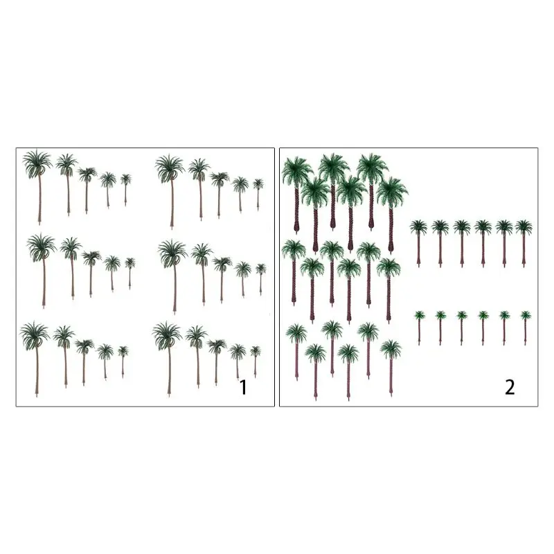 

30pcs14cm Plastic Coconut Palm Tree Train Railroad Architecture Diorama Tree Model Decor Kits Accessories CraftDIY Decor