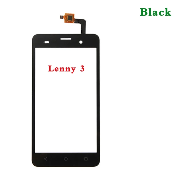 Замена высокого качества для Wiko Lenny 1/Lenny 2/Lenny 3/Lenny 4 сенсорный экран дигитайзер сенсор внешняя стеклянная панель объектива - Цвет: Lenny 3 Black