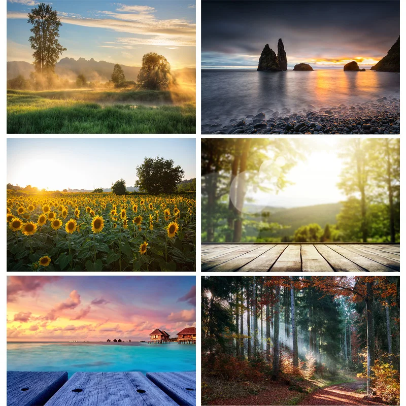 

Natural Scenery Photography Background Flower Forest River Travel Photo Backdrops Studio Props 21813 FJH-03