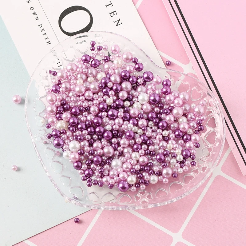 Смешанные размеры 2/ 3/4/5 мм бусины без отверстия Разноцветный жемчуг Круглый