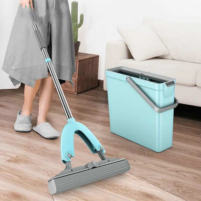 Household Hand-Washing Mop Easy To Wring Dry Bathroom Living Room No Dead Corner Cleaning Tools Accessories Wet And Dry Mop Kit enlarge
