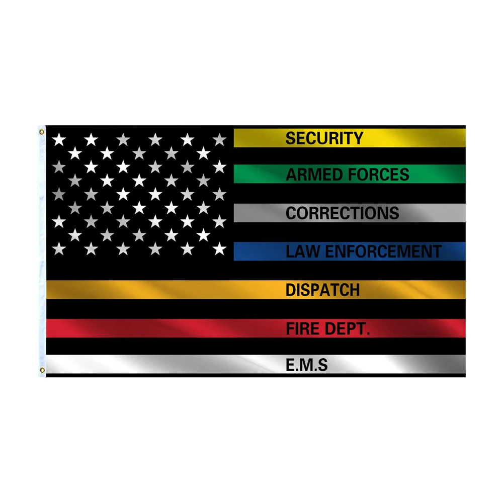 

90x150cm No One Fights Alone Flag American Multi Thin Blue Line Flags