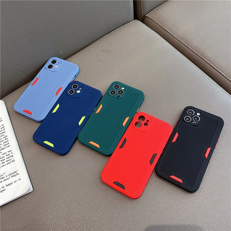 

Solid color Soft Silicon phone case for iPhone 11 12 mini Pro MAX Anti-fall Non-slip cover for iphone XS X XR 8 7 Plus