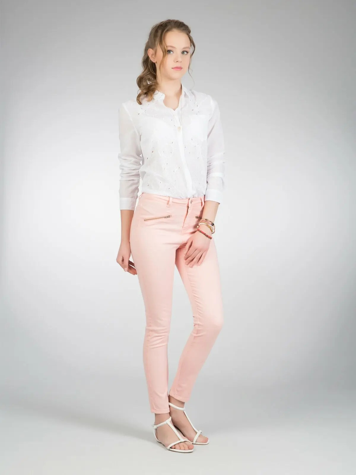 

Colins Woman Slim Fit Pnk PantsHigh Rise Skinny Legwomen's trousers women's pants Trousers for women pants women,CL1020337