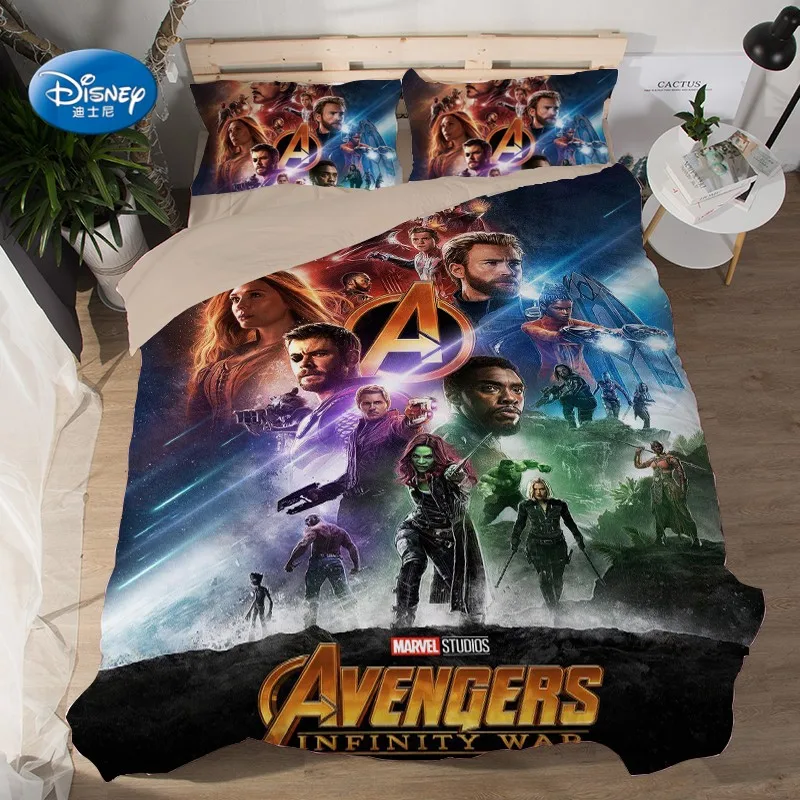 

Home Textile Avengers Hulk Collection Patterns Disney Down Quilt Cover Pillowcase Bedding Set 3D Character Boys Bedroom Decor