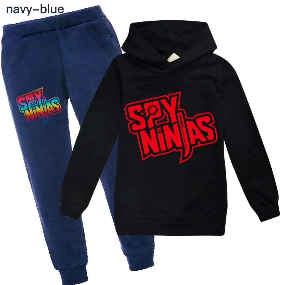 SPY NINJA Child Hoodie Pants 2pcs Sets Cartoon Spring Kids Tracksuit Baby Clothing Sets Toddler Girl Outfits New Boys Streetwear