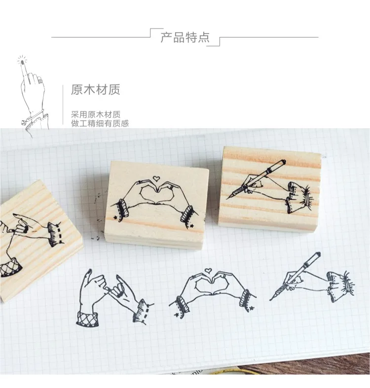 1 шт. маленькие лесные серии деревянные уплотнения мультфильм милые животные DIY