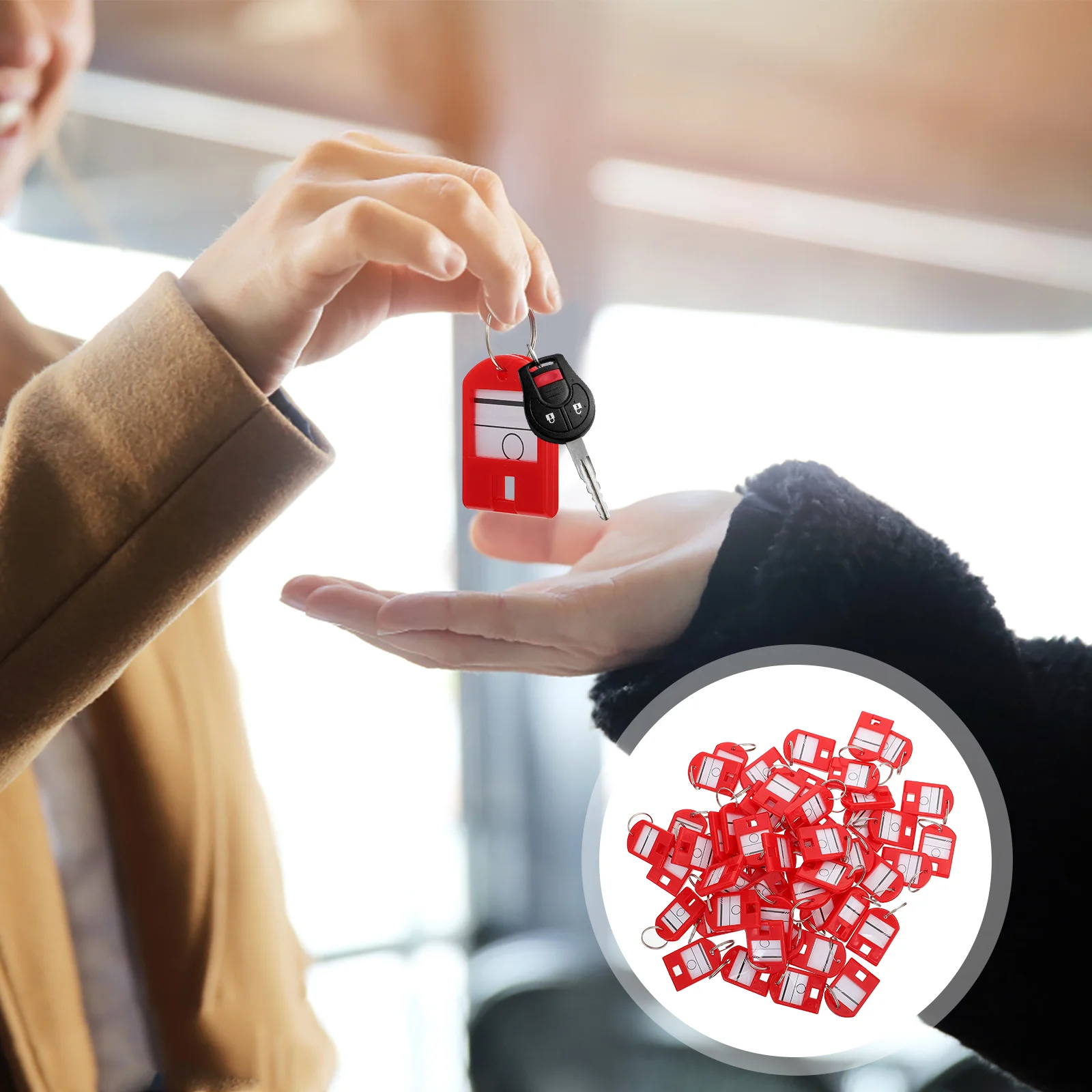 

50 шт. цветной пластиковый идентификационный жетон, портативный идентификационный жетон с кольцами