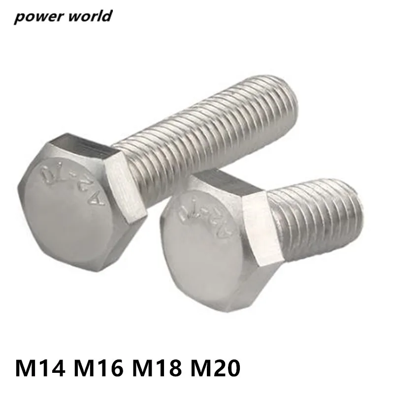 M14/M16/M18/M20 DIN933 шестигранные винты из нержавеющей стали наружный шестигранный болт