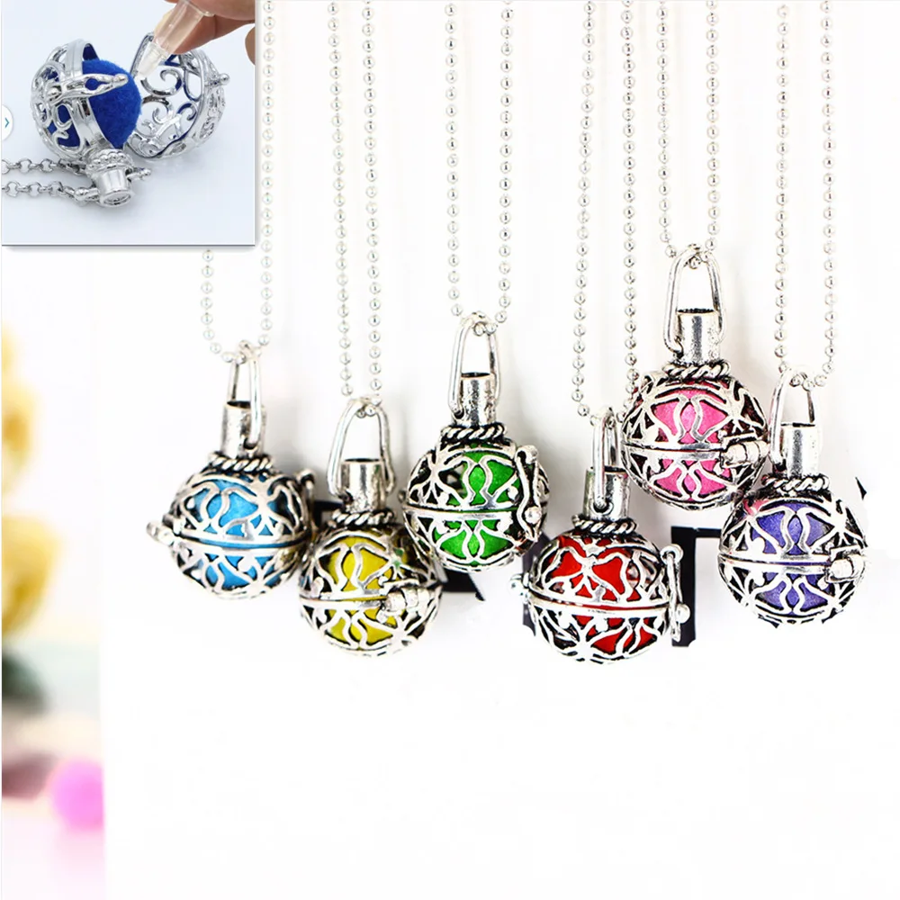

5pcs Aromatherapy Essential Oil Pendant Necklace Can Be Opened Hollow Life Tree Aromatic Diffuser Necklace Jewelry