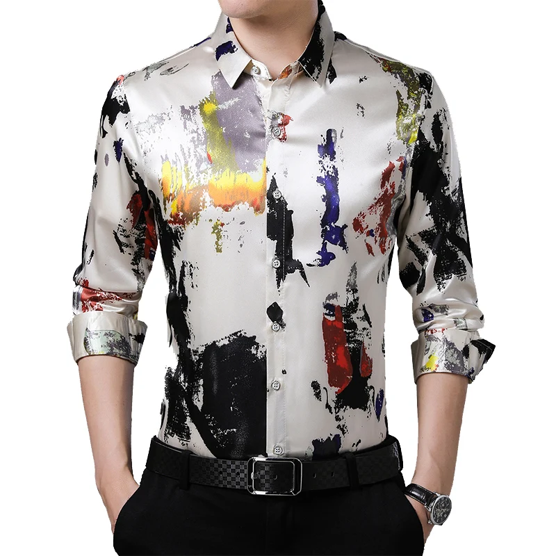 Новая брендовая гавайская рубашка роскошные мужские рубашки повседневная