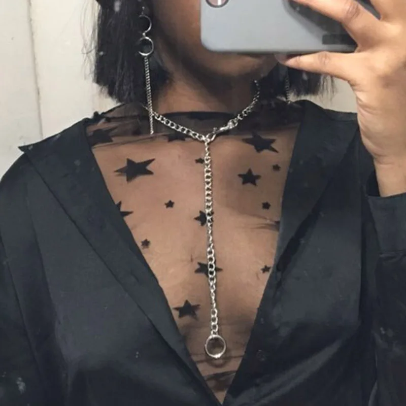 Колье ручной работы с круглым носком для мужчин и женщин Круглая Серебряная