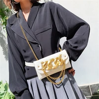 chain crossbody bags for women 2021 new luxury shoulder bag ladies fashion leather small satchel female summer womens belt bag
