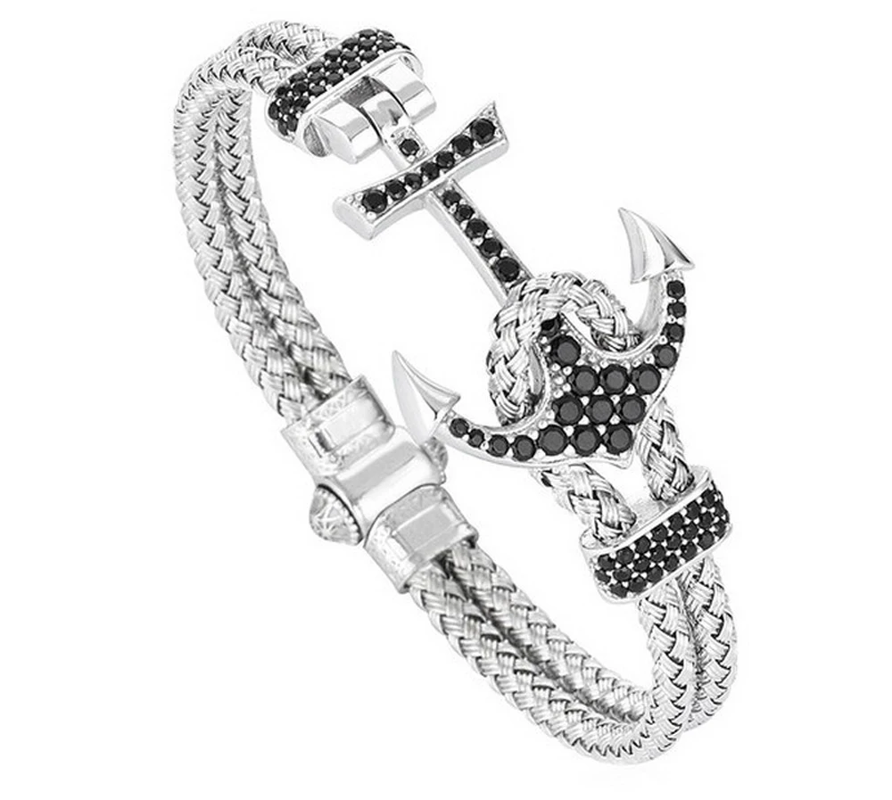 Модные Atolyestone Anchor браслеты на запястье и для мужчин браслет золотой Нержавеющая