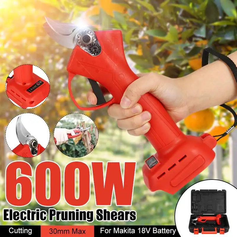 

Rechargeable Cordless Electric Pruning Shears 600W Garden Pruner Secateur for Makita Battery Branch Bonsai Tree Cutter Scissors