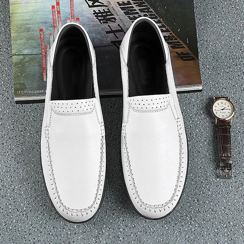 Men Casual Shoes outdoor Luxury Brand Genuine Leather Mens fashion Loafers Moccasins Comfy Breathable Slip on Driving Shoes a4