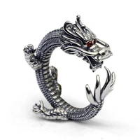 personality 316l stainless steel dragon ring for men women motorcycle party punk style biker ring wedding hip hop jewelry gifts