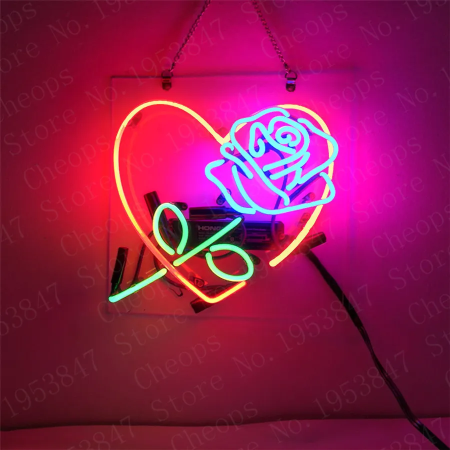 Love Rose Have Is Now розовый подарок для девочек неоновые вывески Настоящая стеклянная