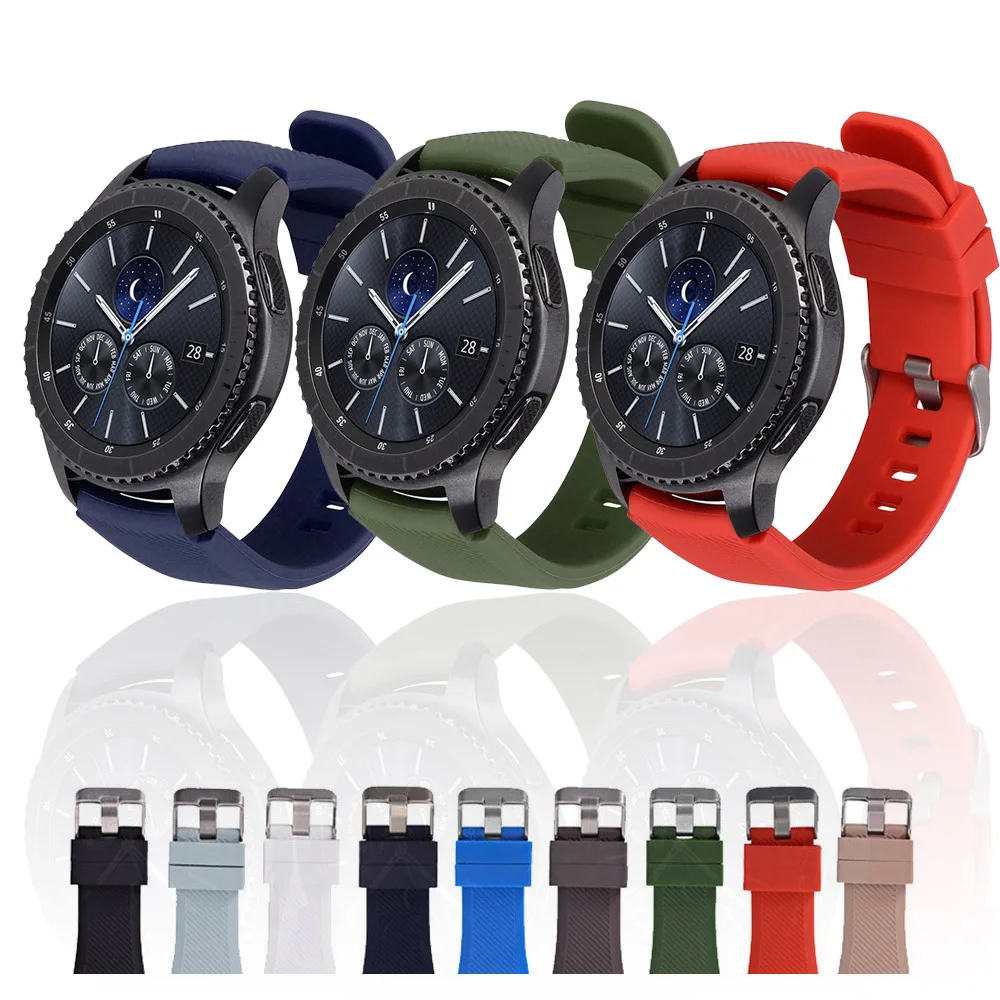 Galaxy watch 46 мм 42 мм ремешок для samsung gear S3 Frontier band 20 мм 22 мм силиконовый ремешок для часов браслет huawei watch GT ремешок S3