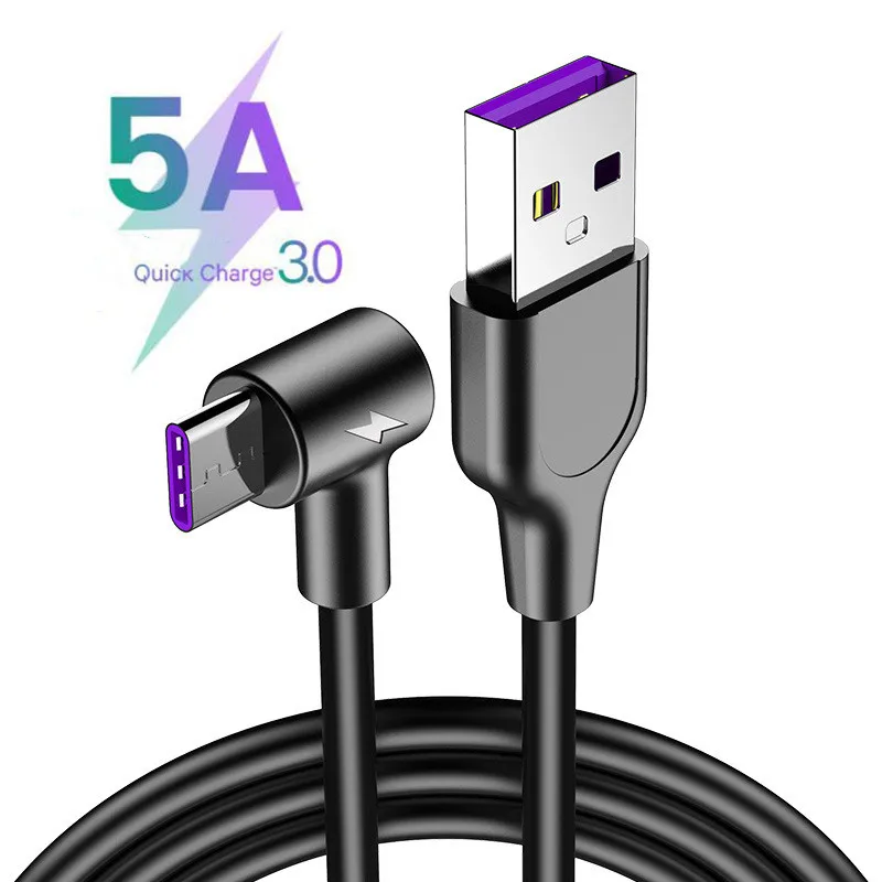 Кабель USB Type C 5A для Huawei P30 Mate 20 Pro быстрая зарядка с суперзарядкой QC 3 0 шнур кабель