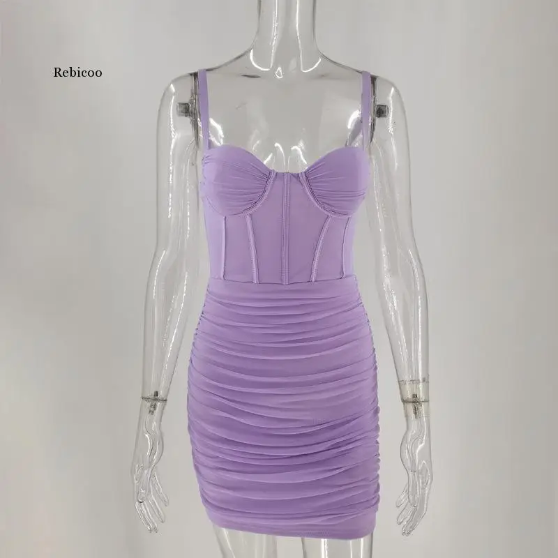 Модное Сетчатое мини платье с рюшами без рукавов для вечерние НКИ ночного клуба