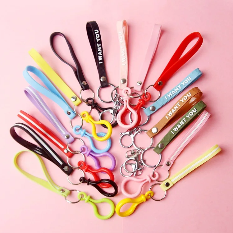 Новинка однотонный брелок в полоску кожаный брелок-кольцо ручной работы