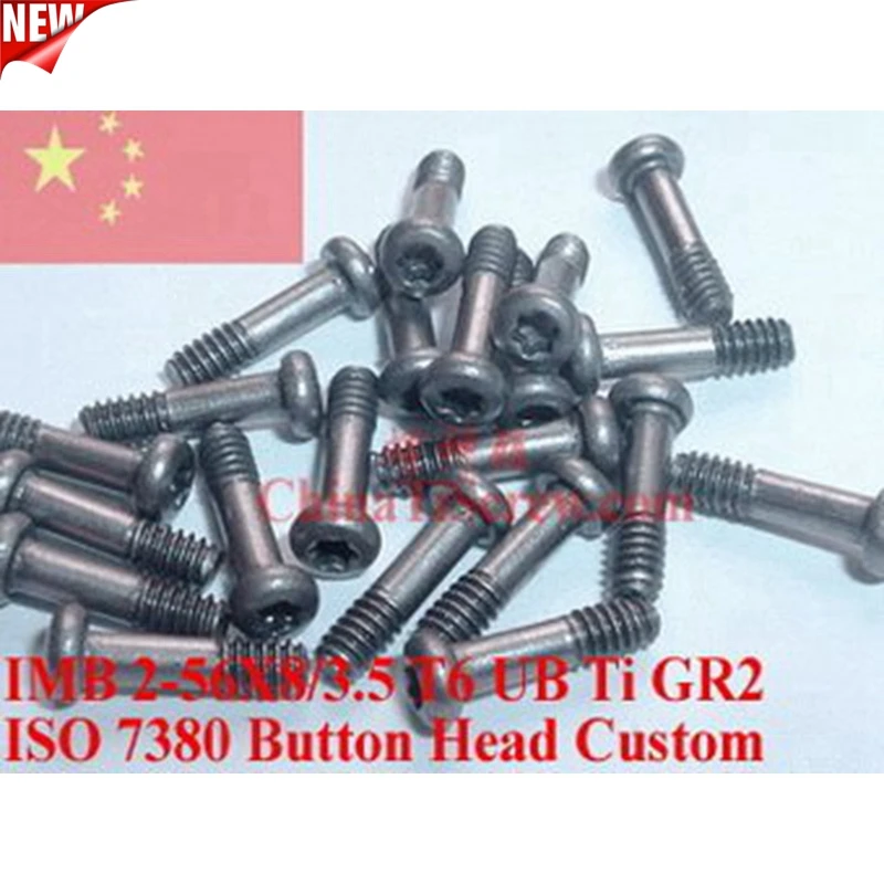 

Titanium screws 2-56x8mm Button Head Torx T6 Driver Ti GR2 Polished 50 pcs