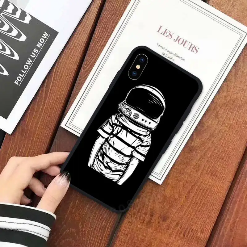 cartoon matte astronaut space phone case for iphone 11 12 mini pro xs max 8 7 6 6s plus x 5s se 2020 xr free global shipping