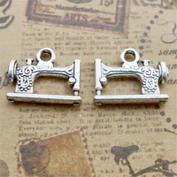 100pcslot antique silver sewing machine charms 1520mm sewing machine pendant charms for jewelry making
