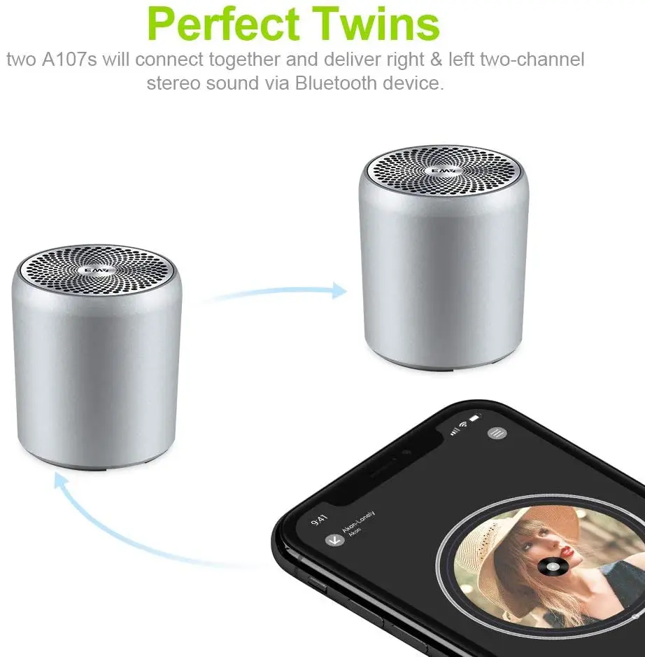 ЕВА мини Bluetooth Динамик True Беспроводной стерео (TWS) увеличить источник баса