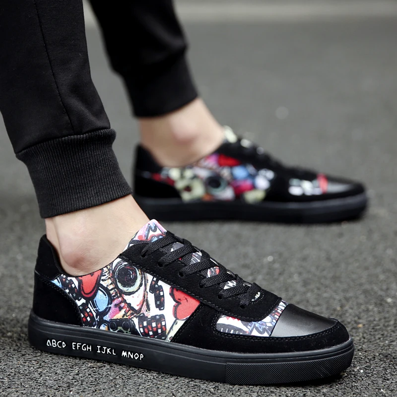 REFAFA Low-top Graffiti Sneakers Men's Earth Moving Shoes Summer Lightweight Breathable Canvas | Спорт и развлечения