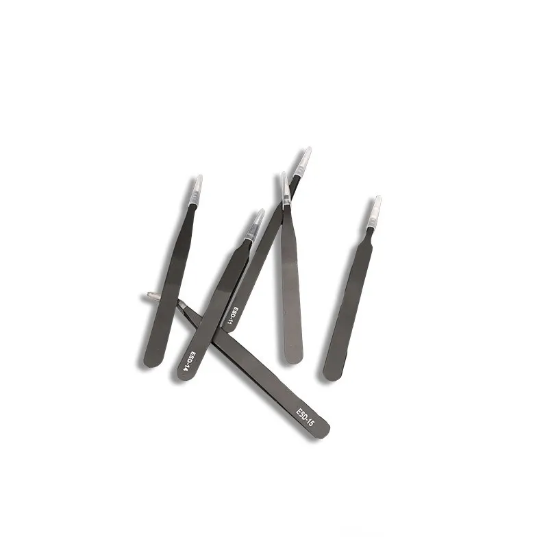 

Precision anti-static tweezers, ESD-10-15 straight head pointed elbow, high-quality precision tweezers, multi-purpose
