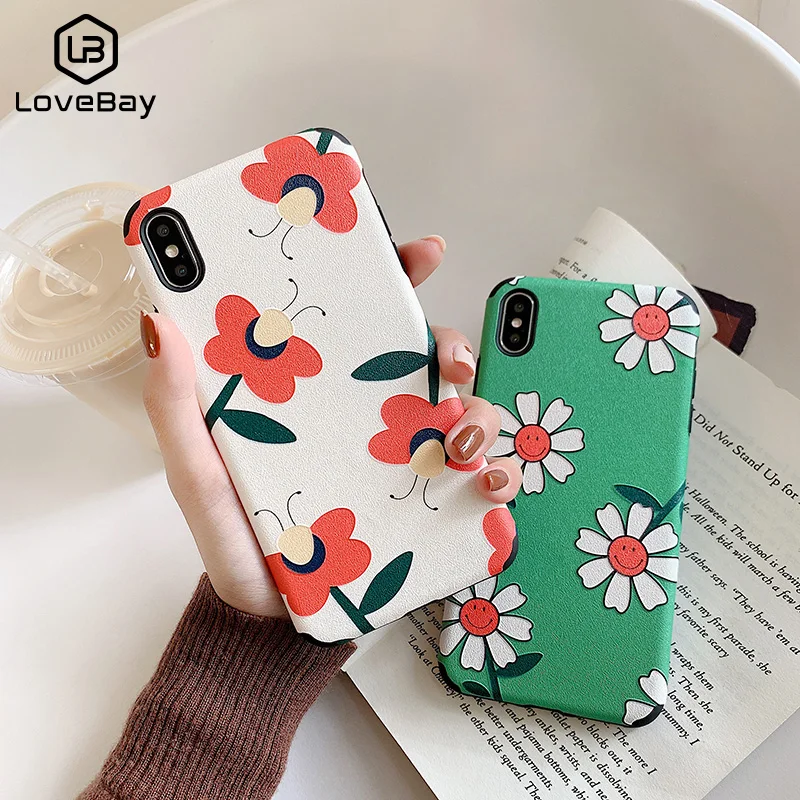 Lovebay Маргаритка акварельный цветок чехол для iPhone X XR XS Max 6 6S 7 8 Plus Ретро кактус