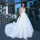 Женское свадебное платье в стиле бохо, Пляжное фатиновое платье невесты с аппликацией в богемном стиле, модель 2020