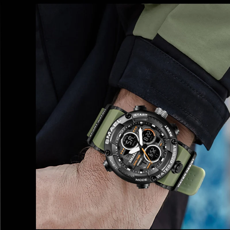 Спортивные часы мужские военные цифровые светодиодные лампы 50 м