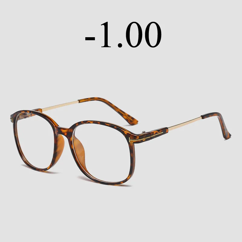 Leopard -1.0 Iboode очки для близорукости Женские Мужские Модные леопардовые очки для близорукости короткие очки для коррекции зрения диоптрий от-1,0 до-6,0 - Цвет оправы: Leopard -1.0