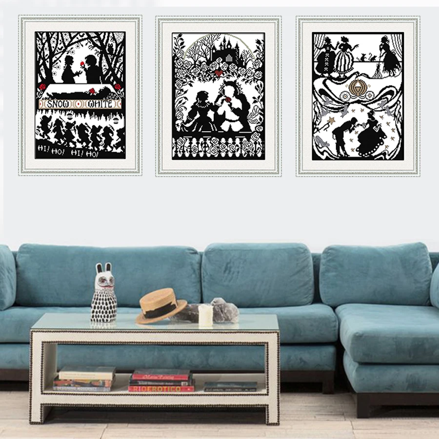 Joy Sunday принцесса и принц сказочные персонажи черно белые картины узоры