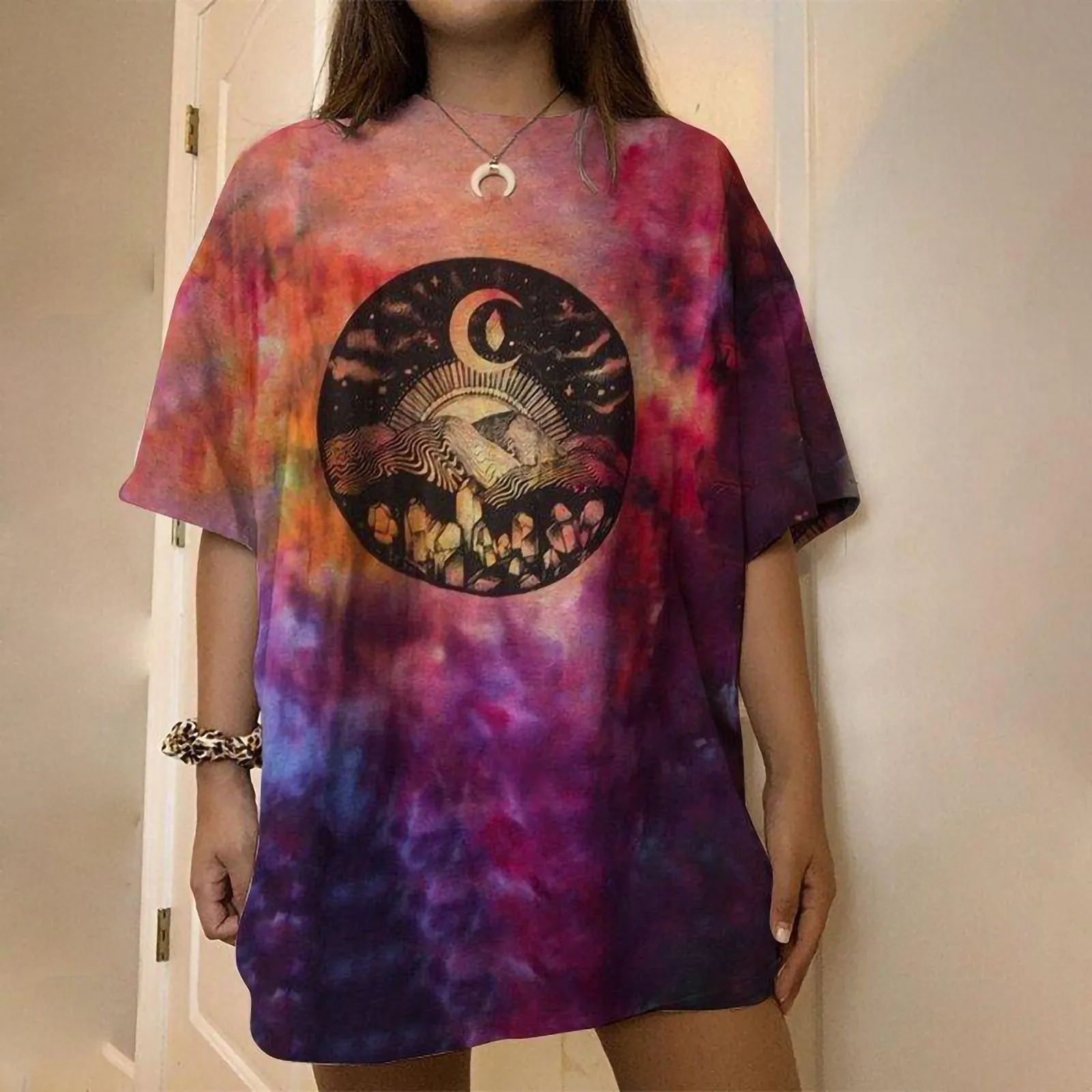 

T Shirt Women Vintage Drop Sleeves Printed Pattern T-Shirt Ladies Summer Fashion Casual Short Sleeve Tops T Shirt kawaii Clothes