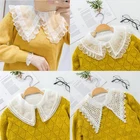 Женское платье свитер поддельный съемный воротник Женский Большой лацкан рубашка воротник блузка женская ложный воротник