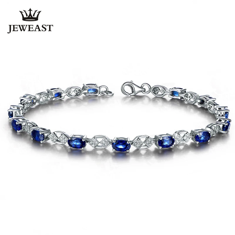 MLZB женские браслеты из чистого золота 18 карат с натуральным сапфиром Изящные