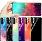 Чехол из закаленного стекла для Samsung A32, роскошные чехлы Funda A51, A50, A12, A21S, A31, A41, A42, A52, A71, A72, A10, A22, S21, Ultra, S10, FE, чехлы