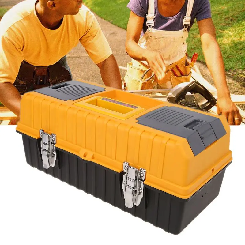 Большой пластиковый ящик для инструментов 17 дюймов 3 слойный хранения домашний